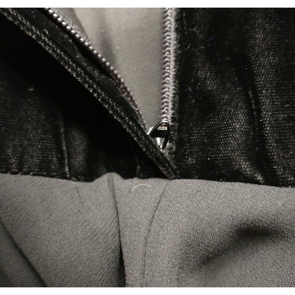 VTG Samantha Black Velvet Velour Sheath Dress 6 Tiered Ruffle Drop Waist Preppy - Picture 9 of 10